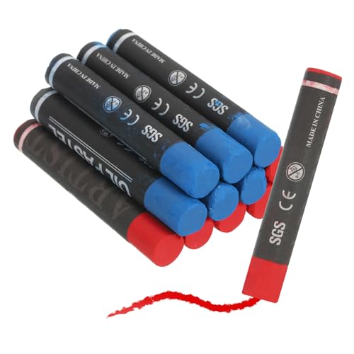 sourcing map 12Pcs Lumber Marking Crayons, 2.8 x 0.4 Round Wax Tire Marker Pen Drawing Crayons for Wood Metal Wood Carton Ceramics Glass Plastic (Red/Blue)