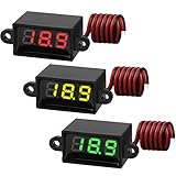 MakerFocus 3pcs Mini Digital DC Voltmeter 0.28 Inch Two-Wire 3.0V-30V Digital DC Waterproof, Dustpro