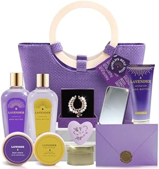 Spa Luxetique Gift Baskets for Women, Mothers Day Gifts for Mom, 11pcs Lavender Sets, Relaxing Bath Sets for Women, Christmas Gifts for Her
