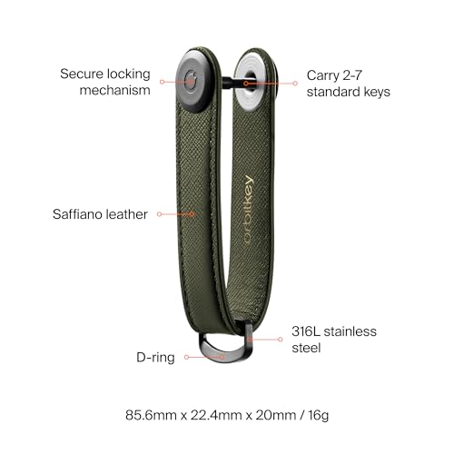 Image of orbitkey Men's Parent - Saffiano Leather Key Chain