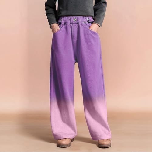 Girls Tie Dyed Jeans Denim Elastic Wasit Straight Wide Leg Baggy Pants Kids Washed Jean Trousers 3-15 Years2