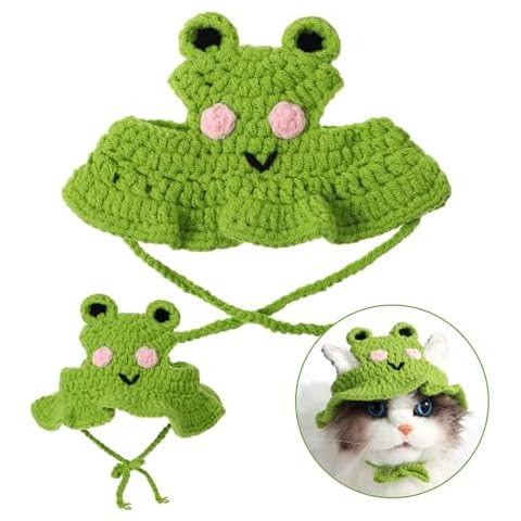 Teaaha Cartoon Knit Cat Hat for Pets Cover