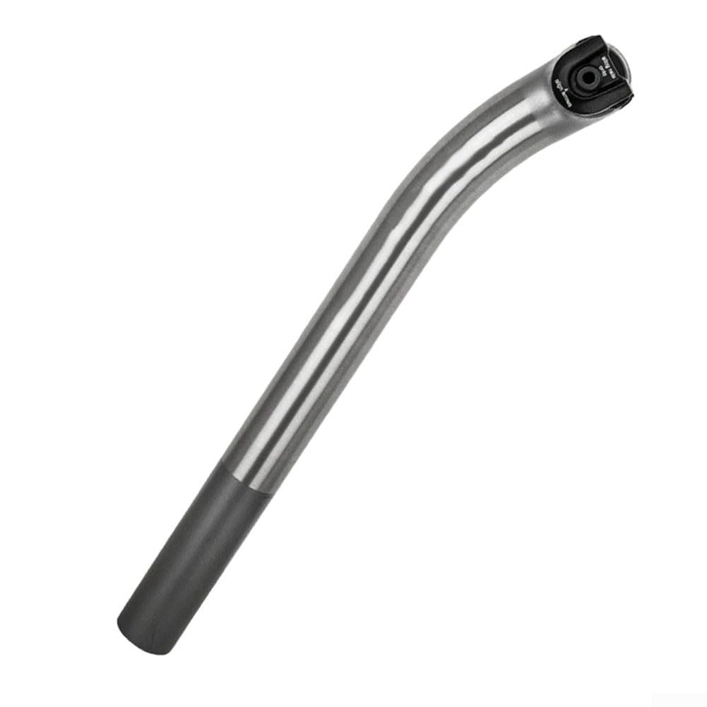 Tija de sillín ultraligera GR5 de 31,6 mm o 27,2 mm con diseño flotante de desplazamiento de 17 o 25 grados para bicicletas de carretera y montaña, color plateado, 350 mm de longitud (31,6