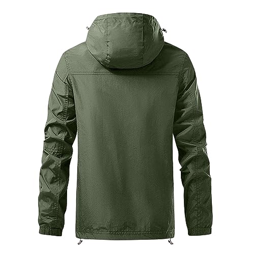 Mens Hoodies Jackets Big and Tall Sweater Retro Long Sleeve Hood Jacket Loose Solid Zip-Up Light Sweatshirts3