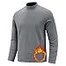 IBIH Mens Thermal T-Shirt Fashion Autumn Long Sleeve Pullover Top Winter Base Layer Warm Soft Lightweight Athletic Undershirts,Grey,Large