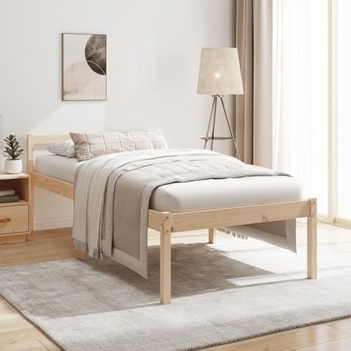 Genérico Cama para Personas Mayores Madera Maciza de Pino 90x200 cm,Camas y somieres-810599