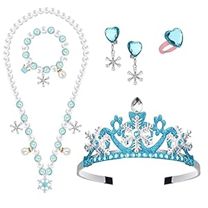 Hifot ELSA Schmuckset Krone Schneeflocke Blau Silber