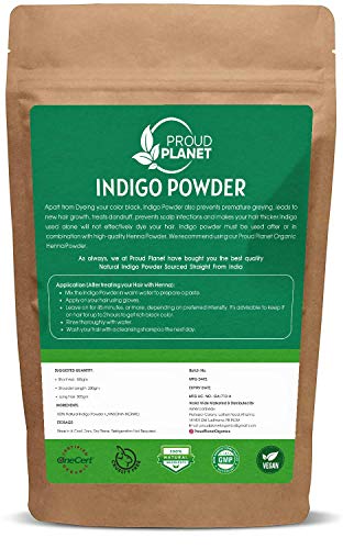 Natural Indigo Powder For Hair Dye | Natural Black Hair | Indigofera Tinctoria | By Proud Planet (8 Ounce | 226G) #TOP3