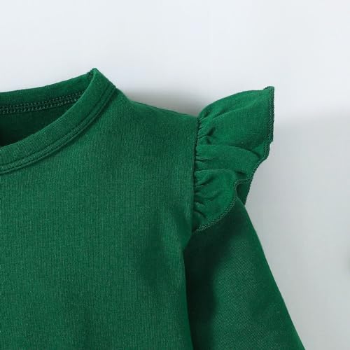 Image of LYSMuch Toddler Baby Girls Blouse Long Sleeve Ruffle Shirt Solid Top Clothes
