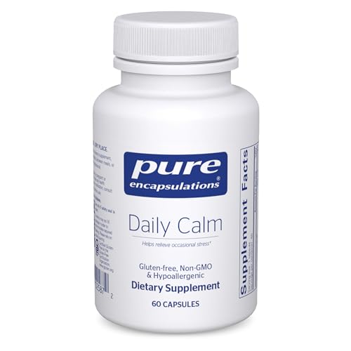 Pure Encapsulations Daily Calm - Vegan Stress & Sleep Support* Supplement - Contains Ashwagandha Saffron GABA & L-Theanine - Non-GMO Soy-Free & Gluten-Free - 60 Capsules