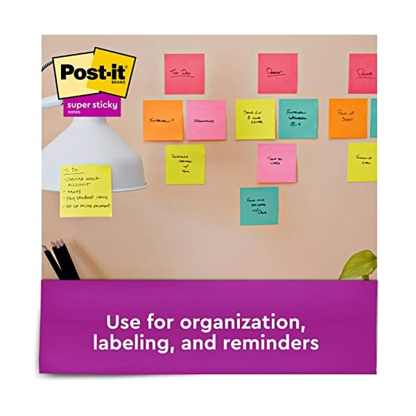 Post-it Super Sticky Notes, 2x Sticking Power, 3" x 3", Miami Collection, 12 Pads per Pack, 90 Sheets – Bild 7