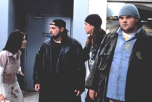 PosterazziMallrats Shannen Doherty Kevin Smith Jason Mewes Ethan Suplee 1995 Photo Poster Print, (10 x 8)