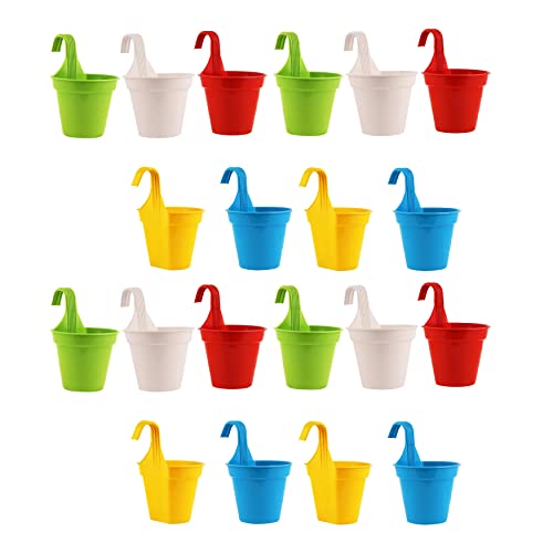 Image of Amazon Brand - Umi Plastic Small Hook Hanging Pot for Balcony, Size - 20.5 x 14.5 x 8.5 cm (Pack of 20, Multicolor)