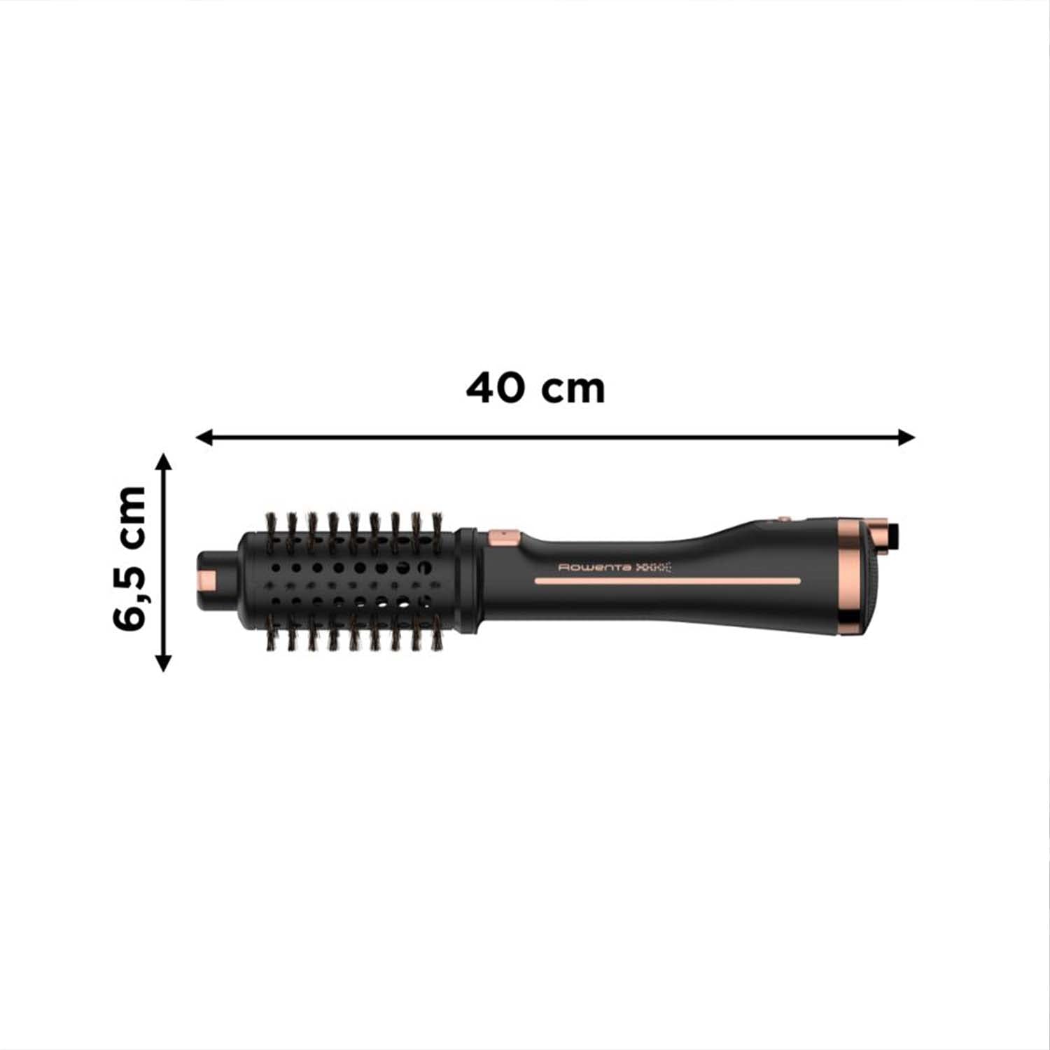 Rowenta Brosse soufflante rotative 2-en-1, Sèche, Coiffe les cheveux, 3 brosses incluses, Réduit l'électricité statique et les frisottis, Ultimate Expérience, Noir/cuivre CF9620F0
