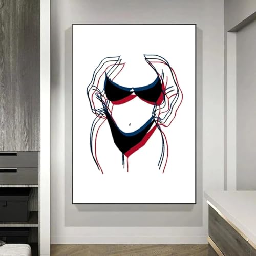 Toile abstraite femme 40x60 cm pour habiller un mur vide sans encombrer l'espace
