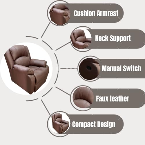 Image of Elegant Recliner Sofa 1 Seater - Supreme Comfort, Durable Manual Recliner Chair Design, and 5-Year Warranty for Reliability