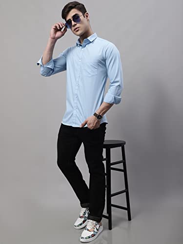Image of Majestic Man Men's Cotton Slim Fit Solid Casual Shirt