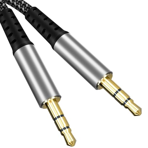 Aux Kabel, Audio Kabel 3,5mm Klinke auf Klinke Stereo klinkenkabel 3,5 [1,2M] Nylon Geflochtenes Klinkenkabel f&uuml;r Autoradio, Kopfh&ouml;rer, Stereoanlage, PC, Handy, Tablet, Lautsprecher, MP3 MP4 Player