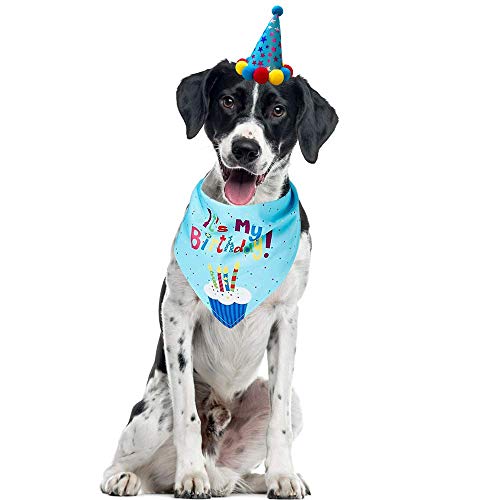 Dog Birthday Bandana Hat Scarf Dog Birthday Party Supplies Triangle Scarf with 0-8 Numbers - Image 5