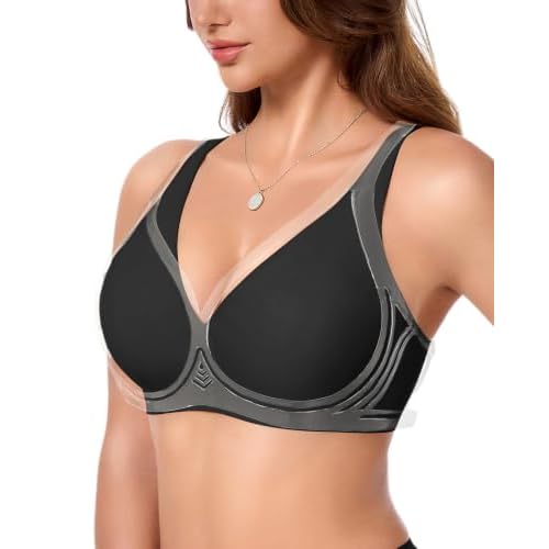 Wireless Seamless Jelly Bra for Women - Deep V Push Up Bras for Womens No Underwire - No Wire Back Support Lift Bralette