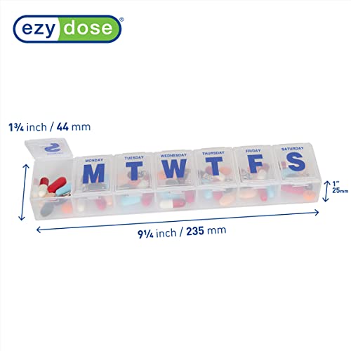 Image of EZY DOSE Weekly (7-Day) Pill Organizer, Vitamin Case and Medicine Box, Clear Lids, 2X-Large