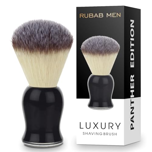 RUBAB MEN Premium Soft Shaving Brush for Men |Panther Edition| - Experience Luxury Shaving with Cruelty-Free Bristles & Elegant Black-Toned Handle | Handcrafted with Passion
