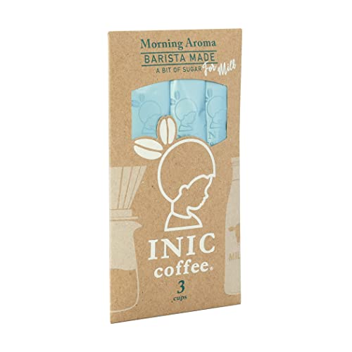 INIC coffee モーニングアロマ バリスタメイド スティック 3本 【最上級のカフェラテ】【きび糖のほのかな甘み】【パウダーコーヒーの最高峰】【世界のバリスタチャンピオンも採用の味わい】