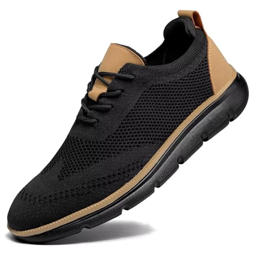 Mens Casual Dress Sneakers Fashion Walking Mesh Oxfords Shoes Business Work Lightweight Soft Sole