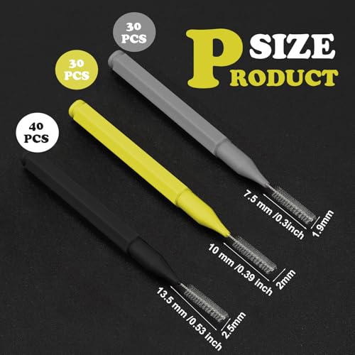 Image of Patelai 100 Pieces Braces Dental Brush for Cleaner Interdental Toothpick Dental Tooth Flossing Head Oral Hygiene Flosser Toothpick Cleaners Tooth Tool(Black, Grey,Yellow,Various Sizes)
