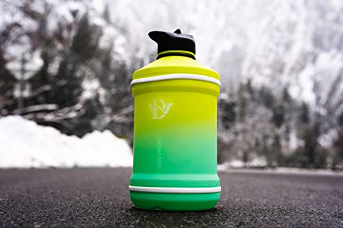 Insulated Water Bottle 2.2L, Half Gallon Sports Water Bottle With Carrying Handle, Leak Proof, Sports Water Jug For Camping Traveling Training Bicycle Hiking Gym Outdoor (Green) #TOP4