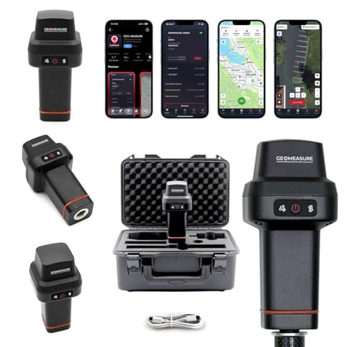 GEO-Measure Handheld RTK GNSS Receiver for Land Surveying – Multi-Frequency GPS, GLONASS, Galileo, BeiDou, Centimeter Accuracy, Helix Antenna, WiFi, Bluetooth, IP67 Rugged, GEODNET RTK Enabled
