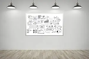 WallDesign Dry Erase WhiteBoard Vinyl Film (3ft x 5ft) for Schools/Tuitions/Offices/Startup Teams, Explain Concepts Easily