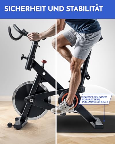 NEOLYMP Bodenschutzmatte Fitnessgerät (120 x 60 cm) - Laufband Matte 8mm Dicke - langlebig, rutschfest & stoßdämpfend - Fitness Unterlegmatte für Crosstrainer - Gymnastikmatte, Fitnessmatte