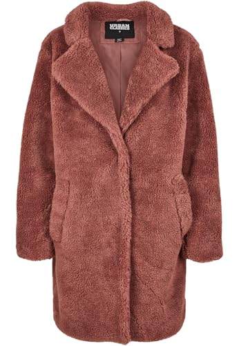 Urban Classics Damen Ladies Oversized Sherpa Coat Mantel, Rosa (Darkrose 01472), Medium (Herstellergröße: M)