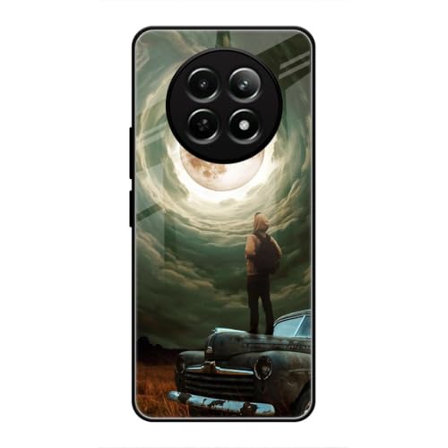 Image of SmashItUp Moon | Boy Design Designer Printed TPU Metal Case Mobile Back Cover for Realme 12x / Realme 12 / Realme 13 / Realme C65 / Narzo 70x (5G)