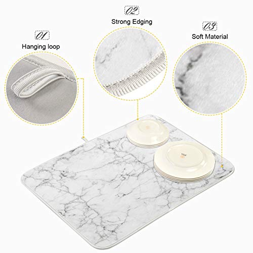 Tapete de secado de microfibra de mármol de alta calidad, alfombrilla de cocina de 16x18 4