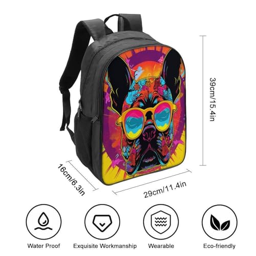 Sac à dos bouledogue français pour école primaire 40cm - 2