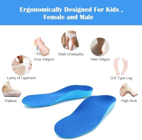 Image of Purastep Orthotic Arch Support Shoe Insoles, Children Pu Cushioning Inserts, Shock Absorption Velvet Surfaces Deep Heel Cup Inner Sole for Flat Feet, Feet Heel Pain Relief | EU 43-45 | 1 Pair