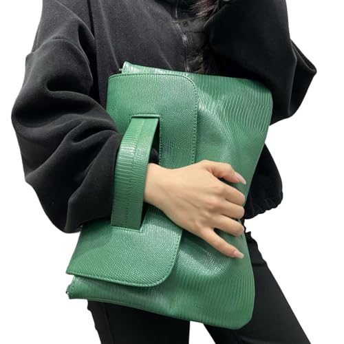 Image of Women Classic Crocodile Pattern Faux Leather Clutch Purse Oversized Female Shoulder Bag Messenger Handbag
