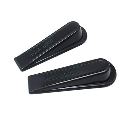 DragonFruitee Heavy Duty Door Stoppers, Rubber Door Wedge Anti-Slip Door Stopper Designed for Most Floor Surfaces - Ideal for Office, Home, Kitchen Door ( Pack of 2) - Black
