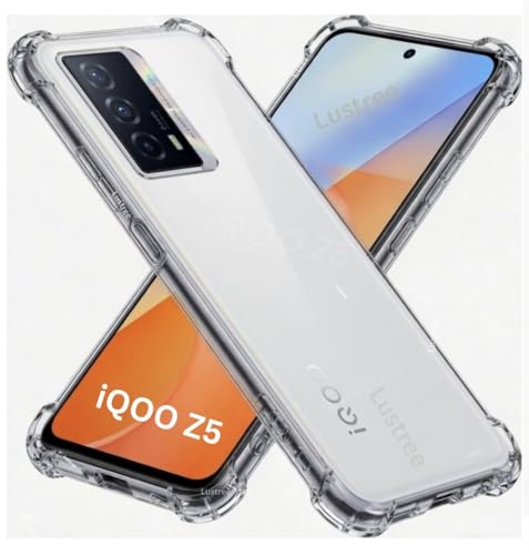 Image of Lustree Compatible with IQOO Z5 5G Back Cover| Clear + TPU Case with 4 Corner Air Cushion Protection & Camera Protection | Slim& Stylus Cover for IQOO Z5 5G