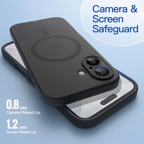 Image of JETech Magnetic Matte Case for iPhone 17, Black | Compatible with MagSafe, Translucent Frosted Soft TPU Cover, Anti-Yellowing, Anti-Fingerprint, Shockproof