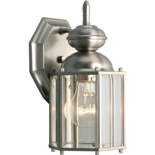 Buy 1 get 1 Progress Lighting P5756-09 Transitional One Wall Lantern from Brookside Collection in Bronze/Dark Finish Lighting Accessory, 5-1/2-Inch Width x 10-1/4-Inch Height, Brushed Nickel