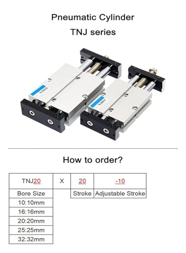 Vérin pneumatique TN25 haute durabilité à alésage 25mm et double axe rigide