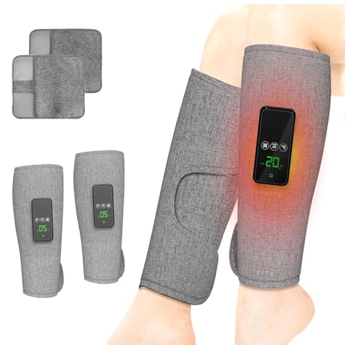 QHENS Beinmassagegerät Kabellos, 2 Stück Wadenmassagegerät mit Wärme＆Kompression, 3 Modi & 3 Intensitäten, Massagegerät Für Bein, für Büroangestellte, Sportler, Senioren & Berufstätige