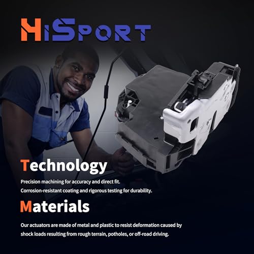 Image of HiSport Rear Left Driver Door Lock Latch Actuator 13597802 Compatible with Chevrolet Cadillac GMC Buick Envision ATS CTS Escalade ESV Suburban Sierra Silverado 1500 2500 3500 HD Yukon XL