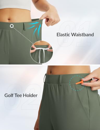 Image of baleaf Women's Golf Pants with Pockets for Work Travel Fit | 25 inch, Stretch, Wrinkle-Resistant, Comfort Fabric, Lightweight, Petite, Ankle, Slacks for Women, Casual, Commute