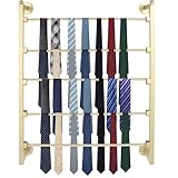kunghei 5 Tier Wall Mount Tie Rack Scarf Display Belt Pants Hangers Scarves Hijab Stand, Ribbon Organizer Holder Wrapping Paper Spool Storage Towel Rack for Retail Store,Home,Craft Room,Florist