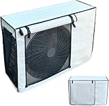 Housse imperméable et anti-soleil pour climatiseur d'air : fabriquée en tissu Oxford imperméable et dotée d'un revêtement imperméable pour protéger le climatiseur extérieur contre les dommages