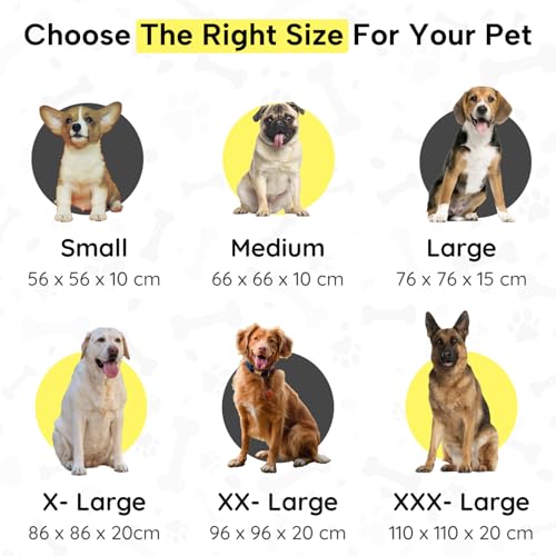 Image of Fabric Fluffy Washable Waterproof Dog Bed For Summer | Large Size Round Pet Bed For Golden Retriever, Labrador, Pug, Beagle | Anti-Skid, Soft & Cozy For All Breeds (Gray, S)